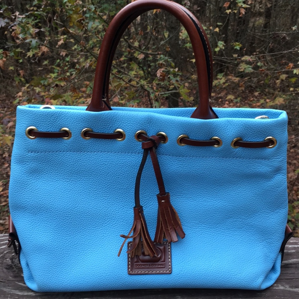 Dooney & Bourke Blue Leather Tote Bag